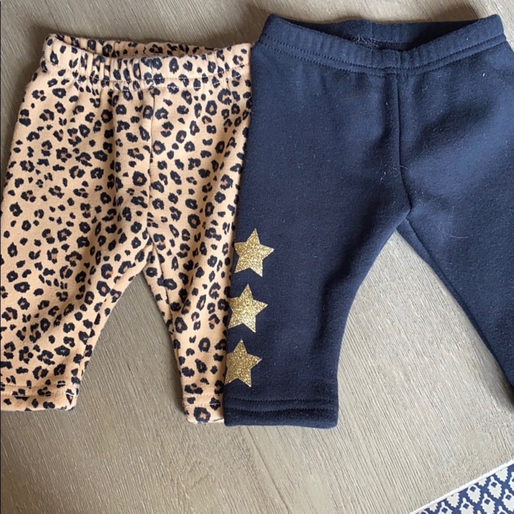 Two pairs Carter’s leggings, size 3 months
